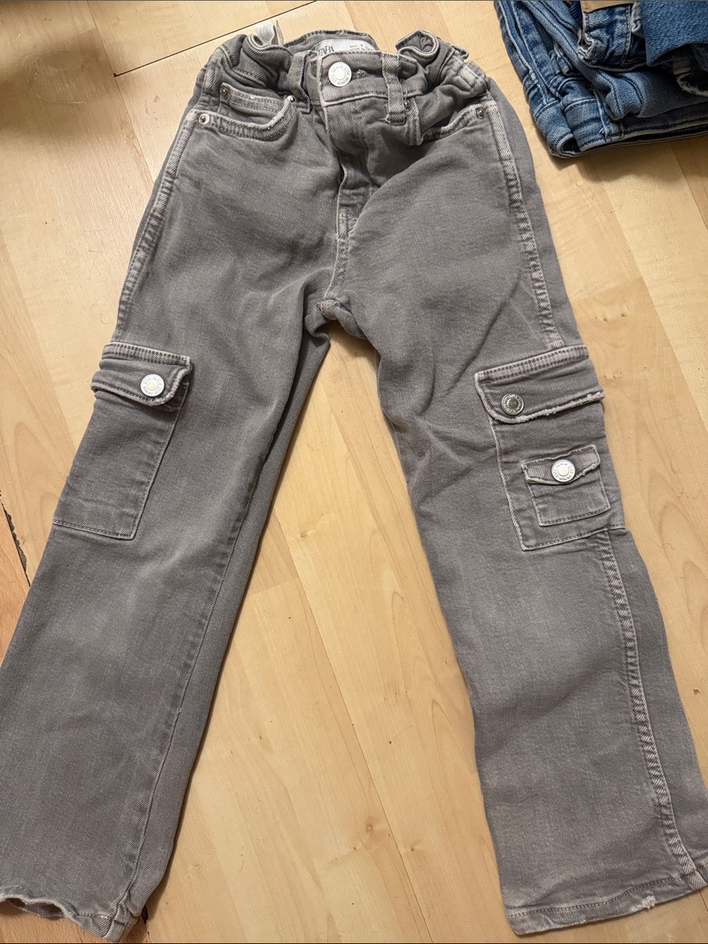 Zara Kids Gray Cargo Jeans